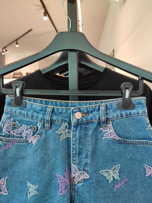 Шорти GANNI Butterfly Denim Shorts Blue