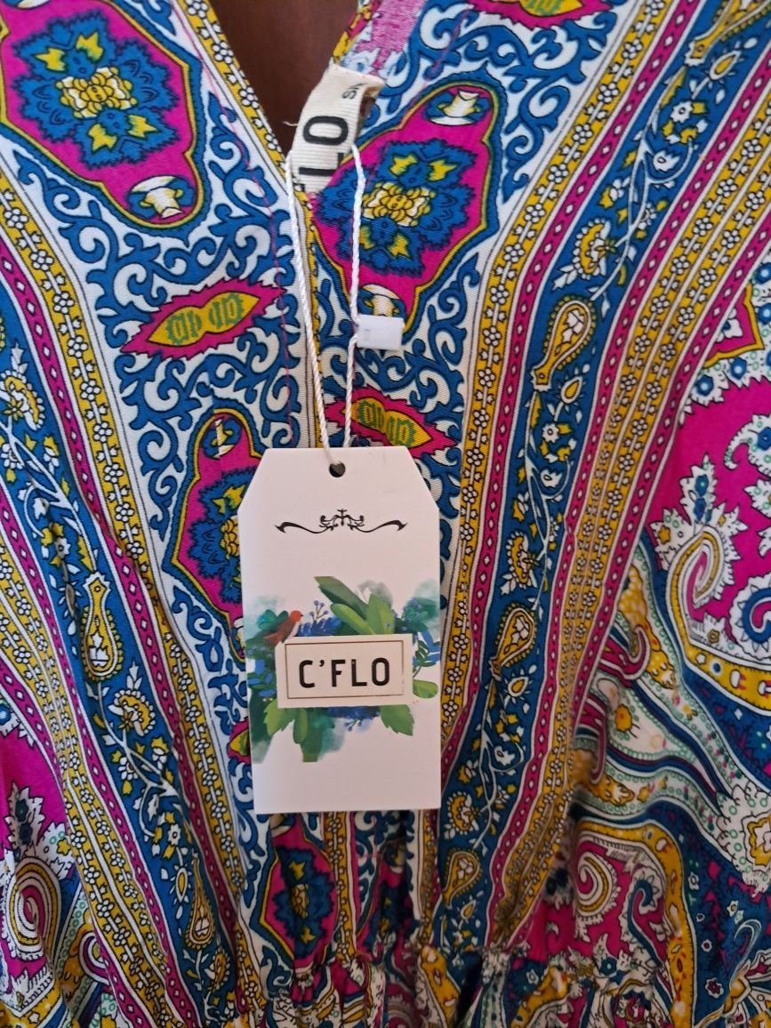 Długa sukienka na lato boho wiskoza S/M - nowa