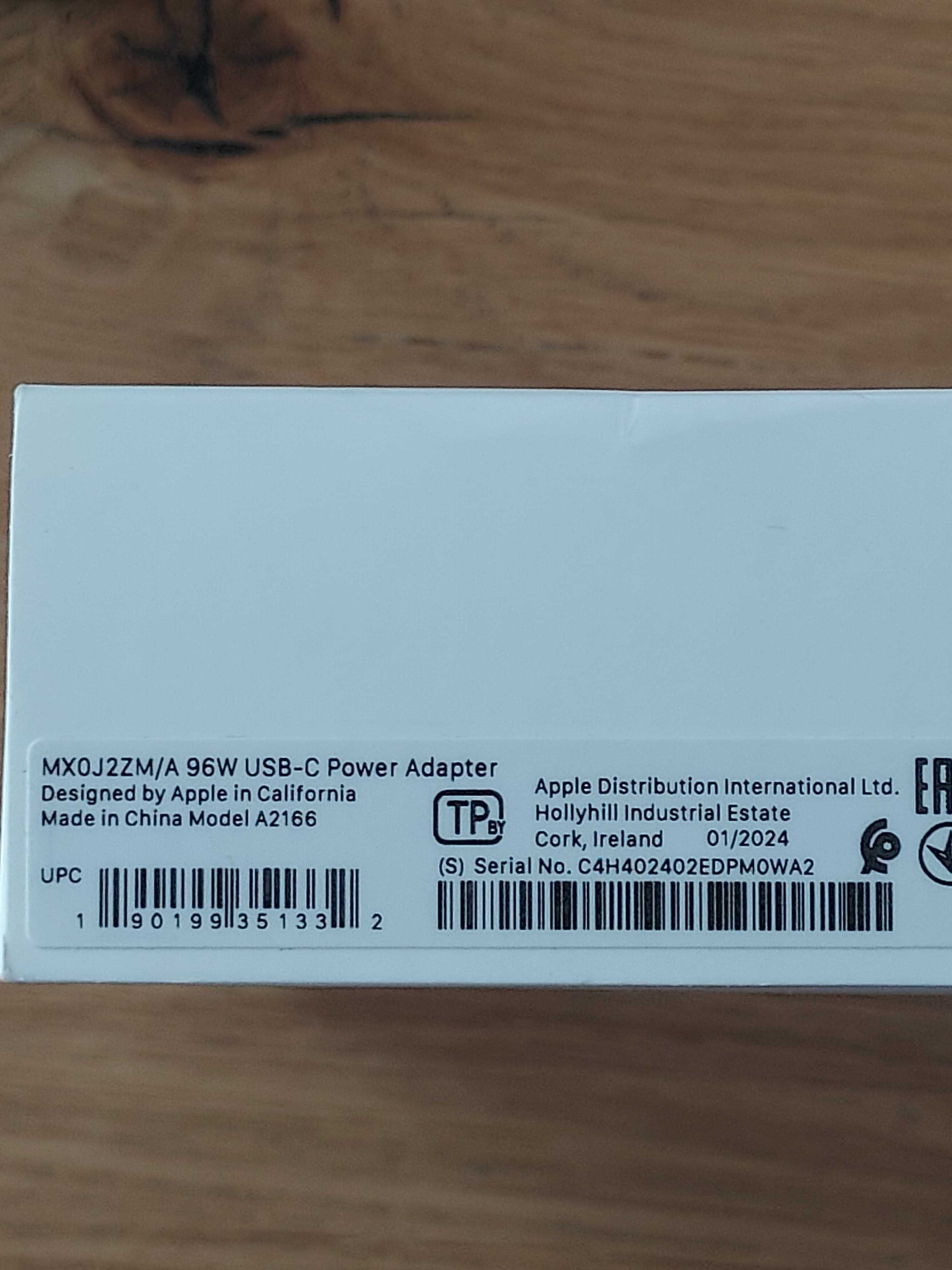 Ładowarka Apple USB-C 96W MacBook Pro nowa oryginalna MX0J2ZM/A