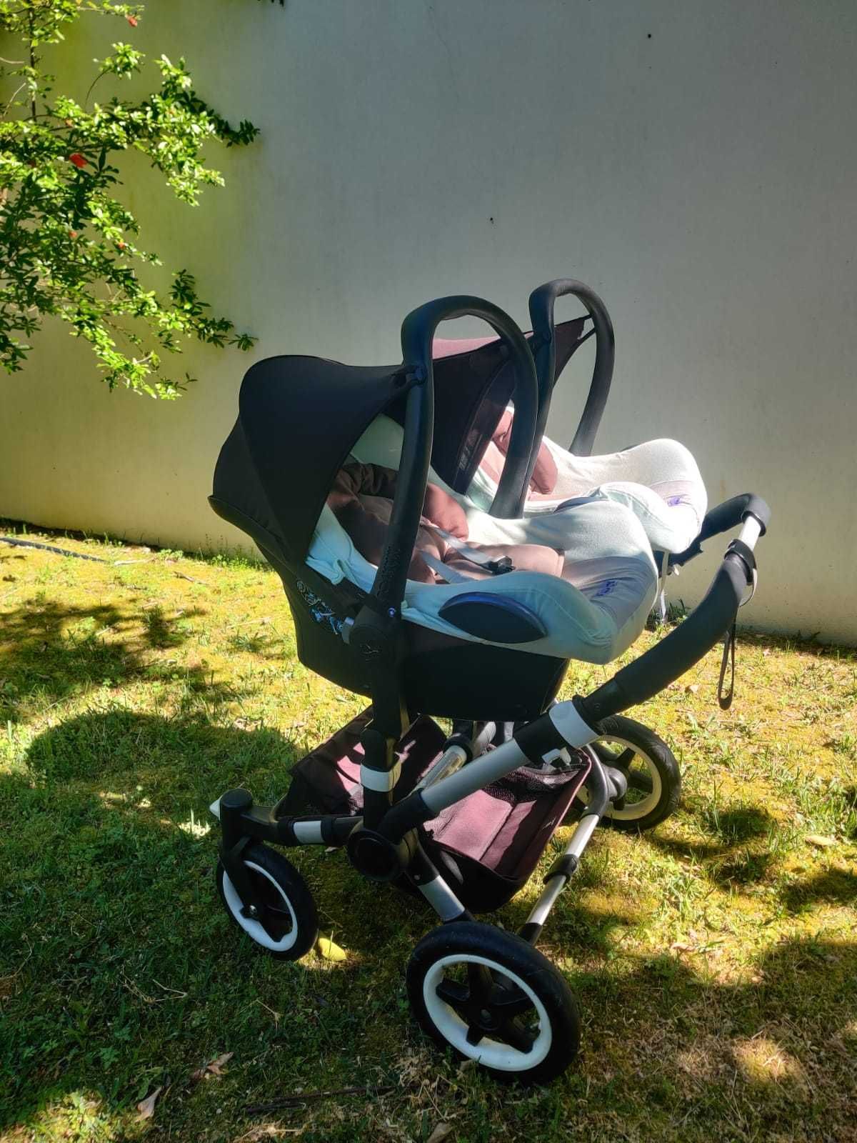 Carrinho gémeos Bugaboo donkey + ovos + isofix
