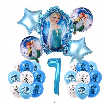 Balony na 7 urodziny Kraina Lodu Frozen Zestaw Balonów 24 szt.