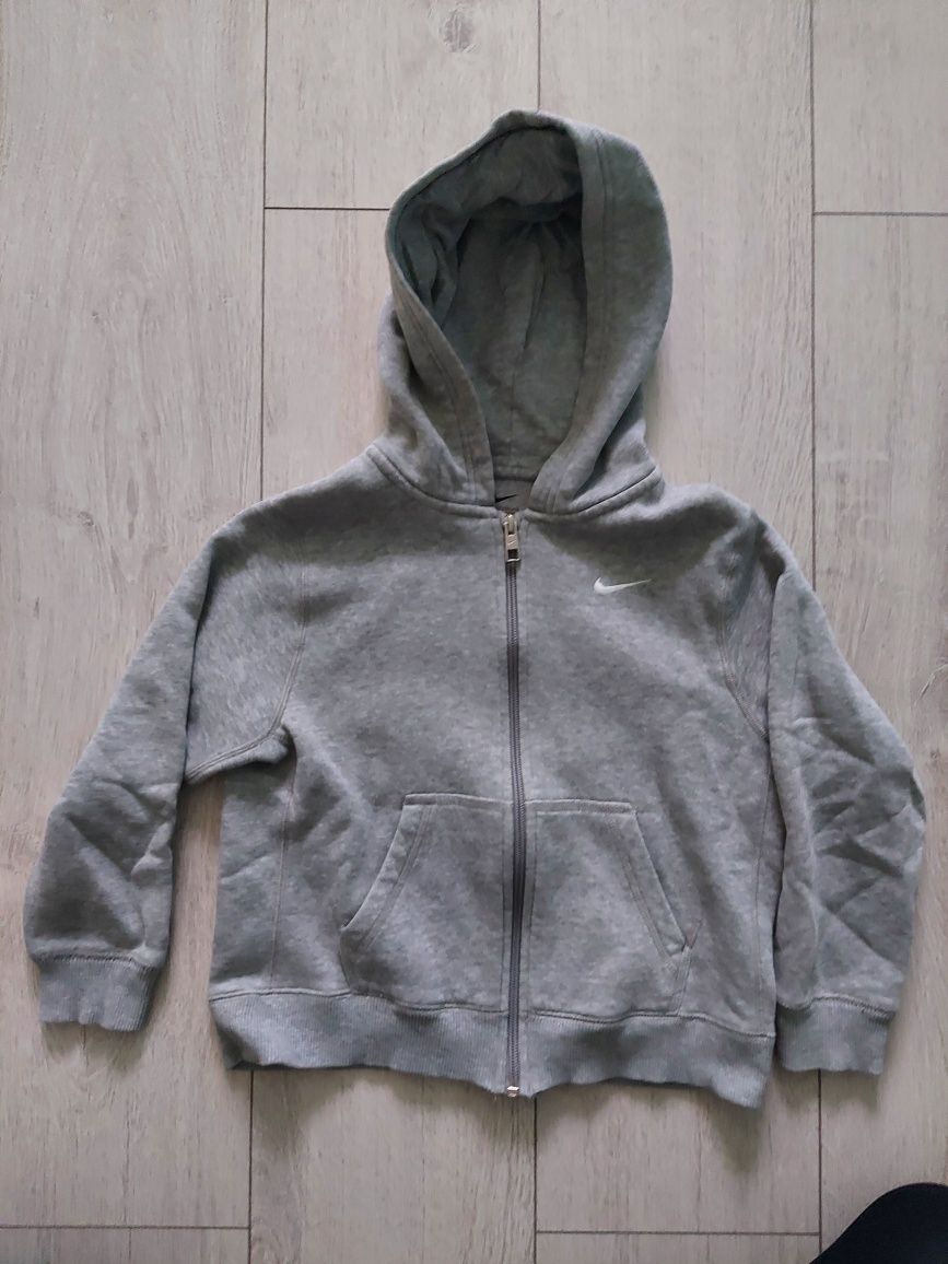 Bluza Nike z kapturem na zamek szara r. 116/122