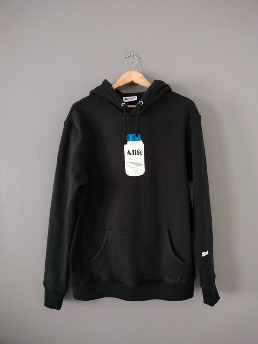 Czarne Hoodie Bluza z Kapturem Alife New York M