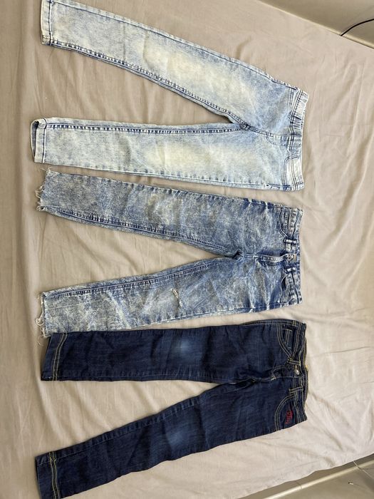 Spodnie długie dziewczece jeans 128