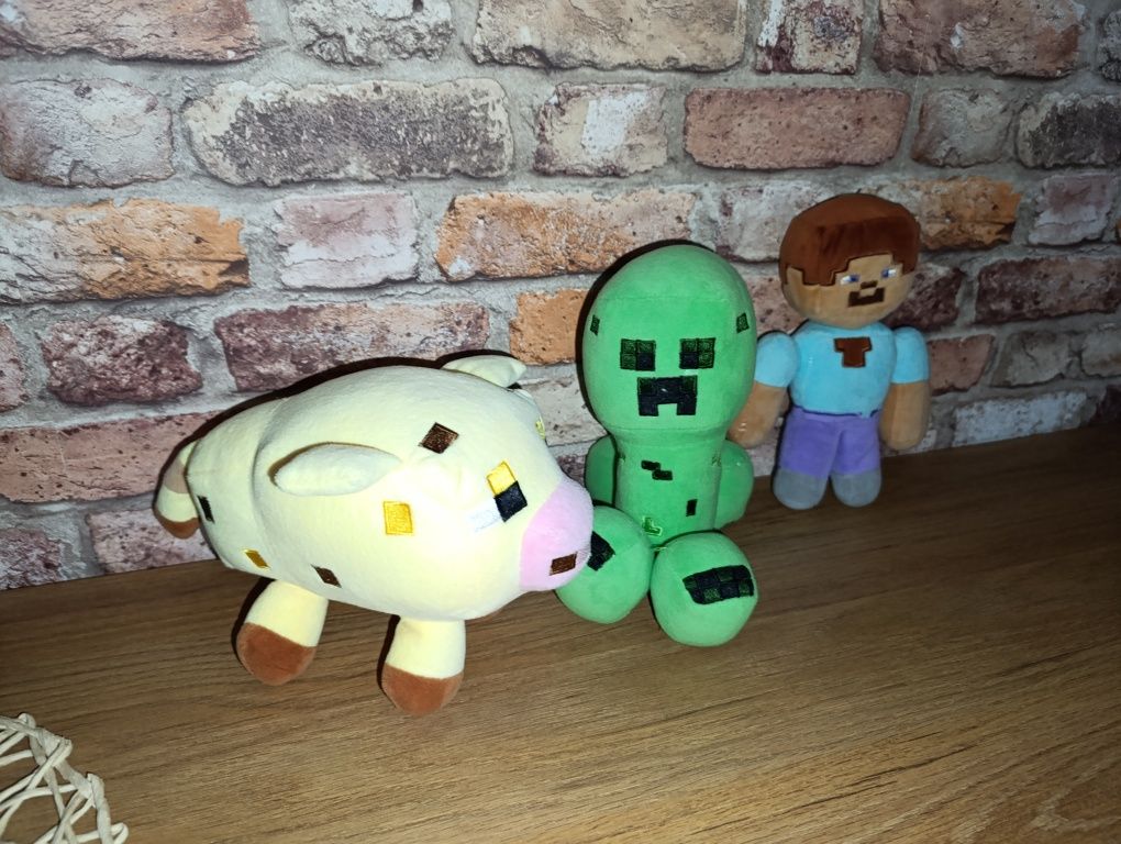 Steve Creeper Ocelot pluszaki z gry Minecraft zestaw maskotek