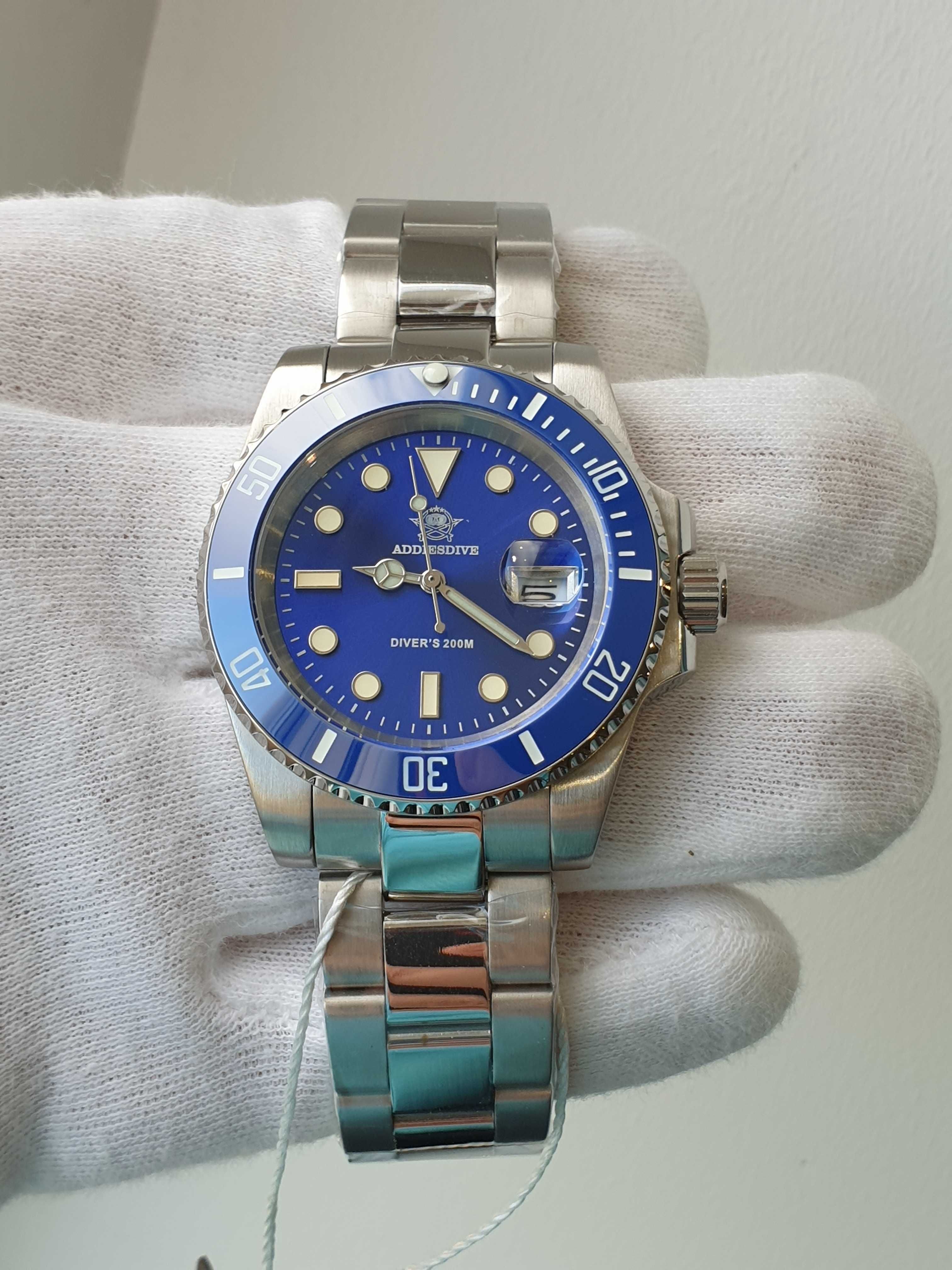 Чоловічий годинник Addiesdive 40.5мм 200м Diver's Blue нові