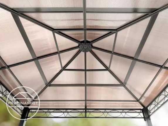 Pawilon ogrodowy Hardtop Rendezvous Deluxe szaro-brązowy, 3x3m