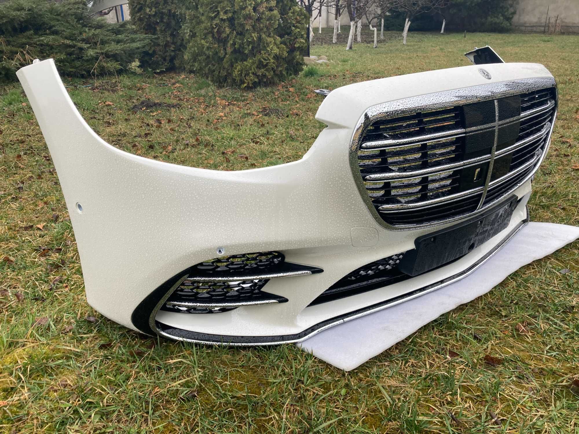 Передний бампер на S-Class W223 20-23год.(стиль AMG line без решетки)