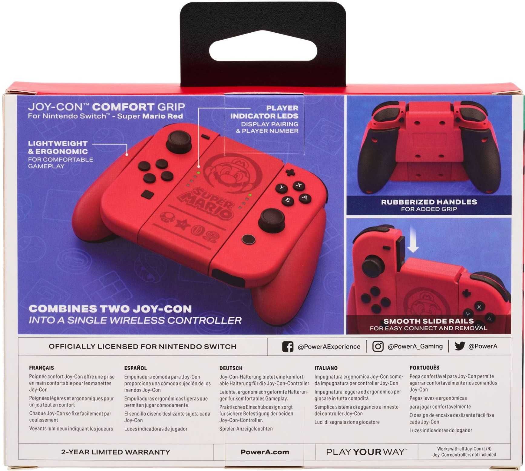 PowerA SWITCH Uchwyt do JOY-CON Grip Super Mario Red