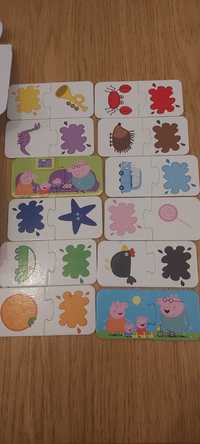 Puzzle z Peppa kolory 2+