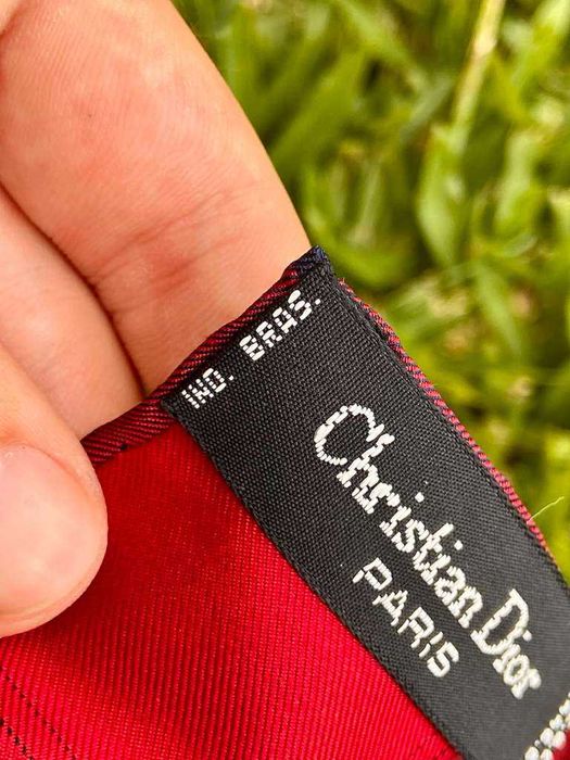 Lenço Christian Dior em Seda Azul e Vermelho