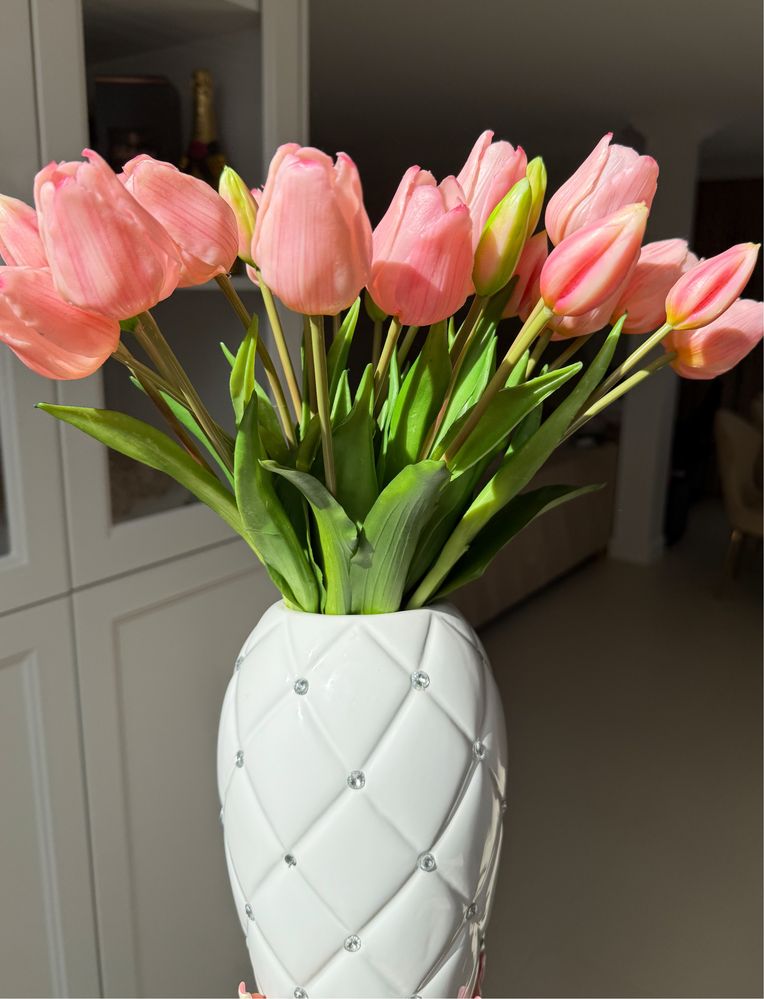 Bukiet tulipanów 5 pęczków tulipany silikonowe różowe home&you