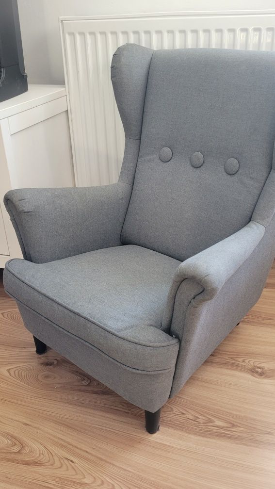 Fotel uszak ikea szary dziecięcy