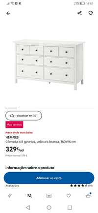 Cómoda hemnes 8 gavetas