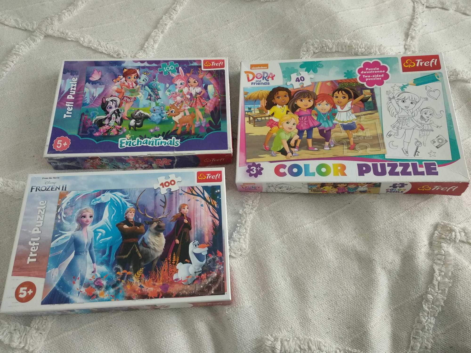 Zestaw puzzli Kraina lodu Frozen enchantimals Dora dla dzieci