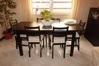 mesa extensível com 6 cadeiras da IKEA