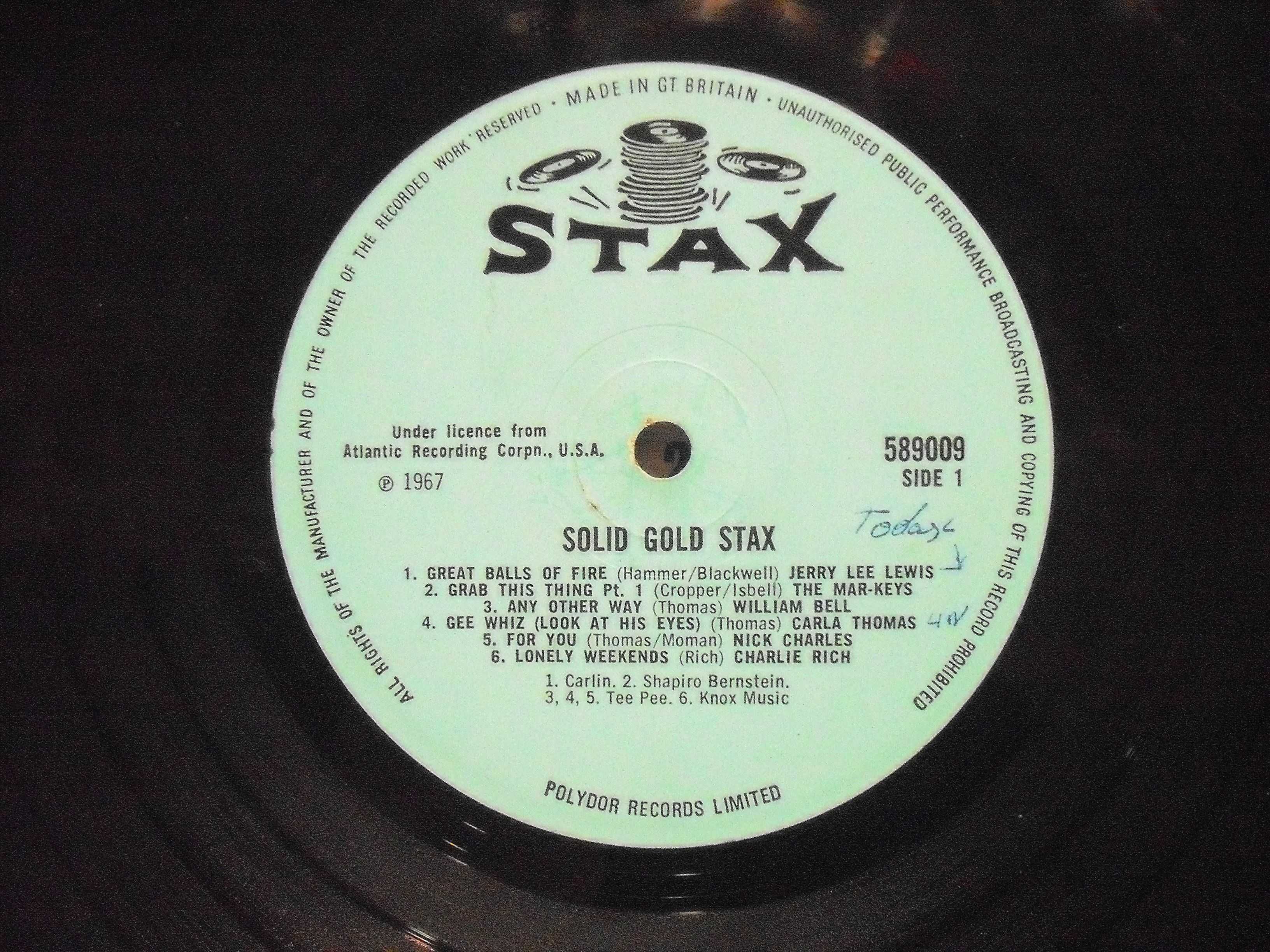 SOLID GOLD STAX Vinil LP 33 Rpm - 1967