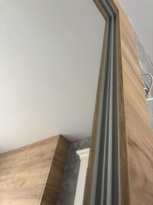 Lustro solidne! w kolorze dębu 110x90 cm z miejacem na led