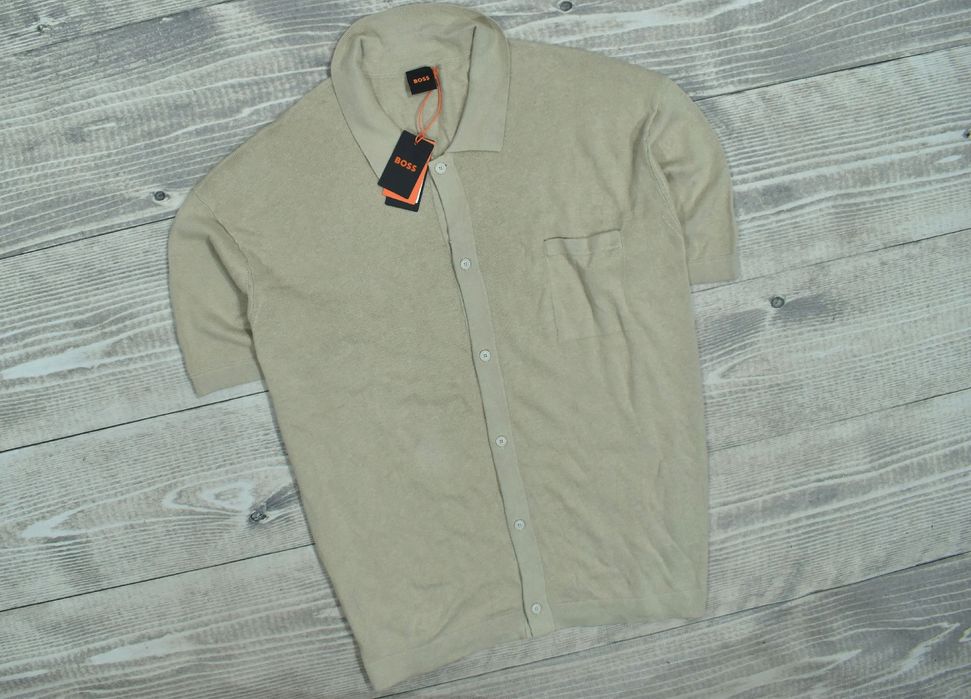 Hugo Boss Kamiccio Bawełniano Lniana Koszula Relaxed Xxl