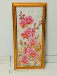 Картина квіти орхідея з рамкою
