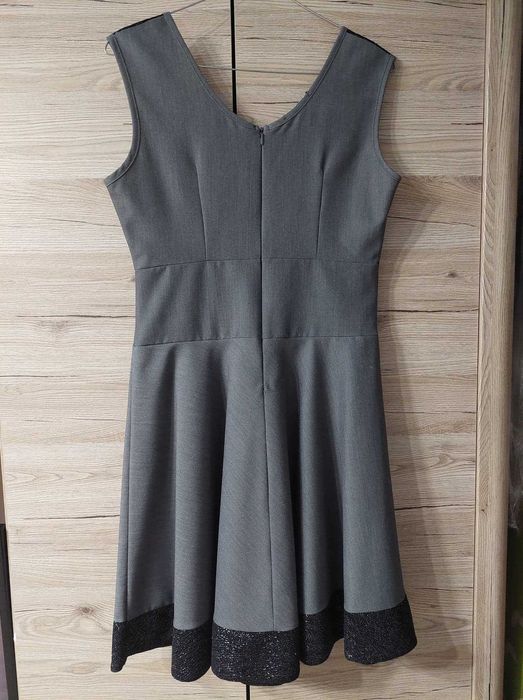 Sukienka szara na wesele ślub chrzciny bal roz. 40