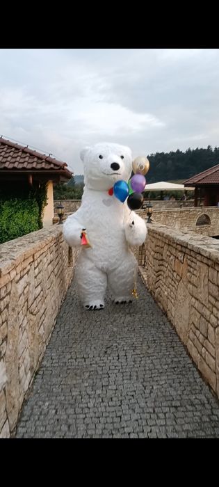 Biały Miś Luksus żywa maskotka Tańczące lalki Stitch urodziny wesele.