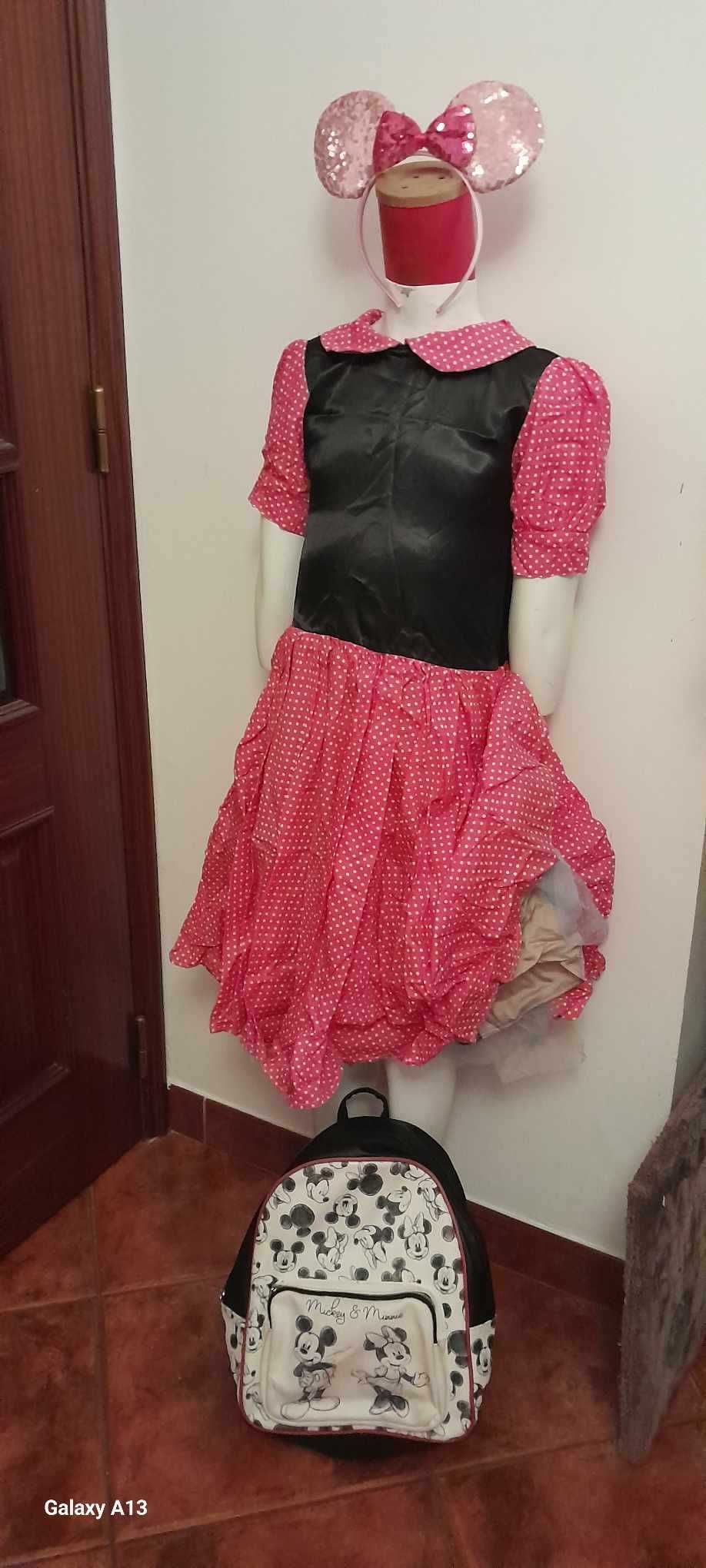 Máscara de Carnaval  Vestido Minie 6/8 anos + acessórios