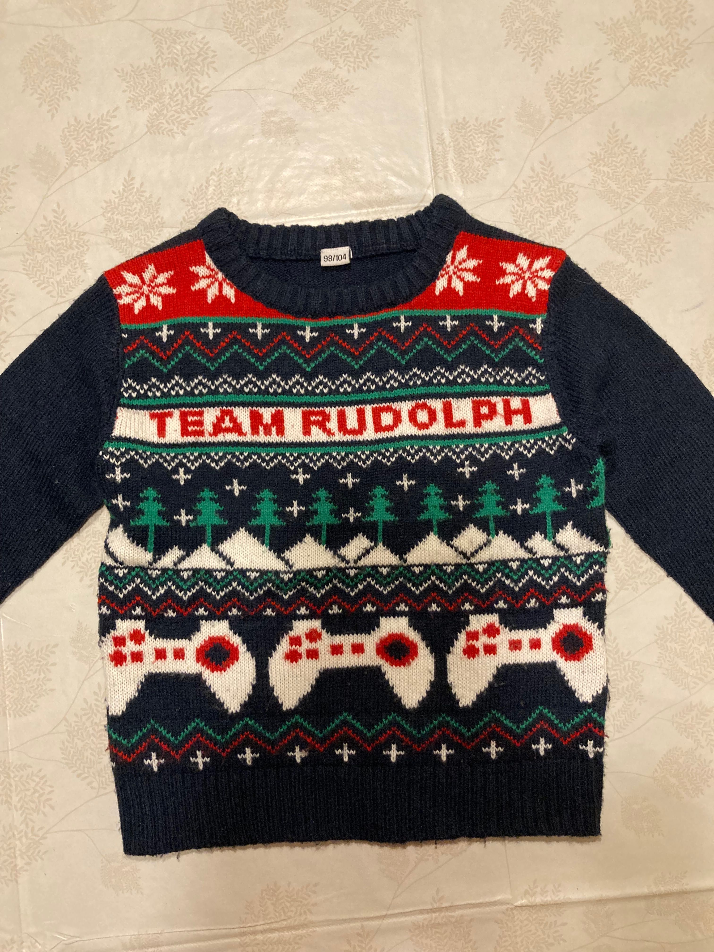 Sweter świąteczny Team Rudolph, rozm. 98/104