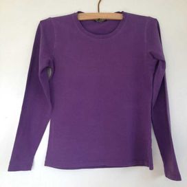 Bazowy sweterek bluzka top bazowa fioletowa gładka elastyczna