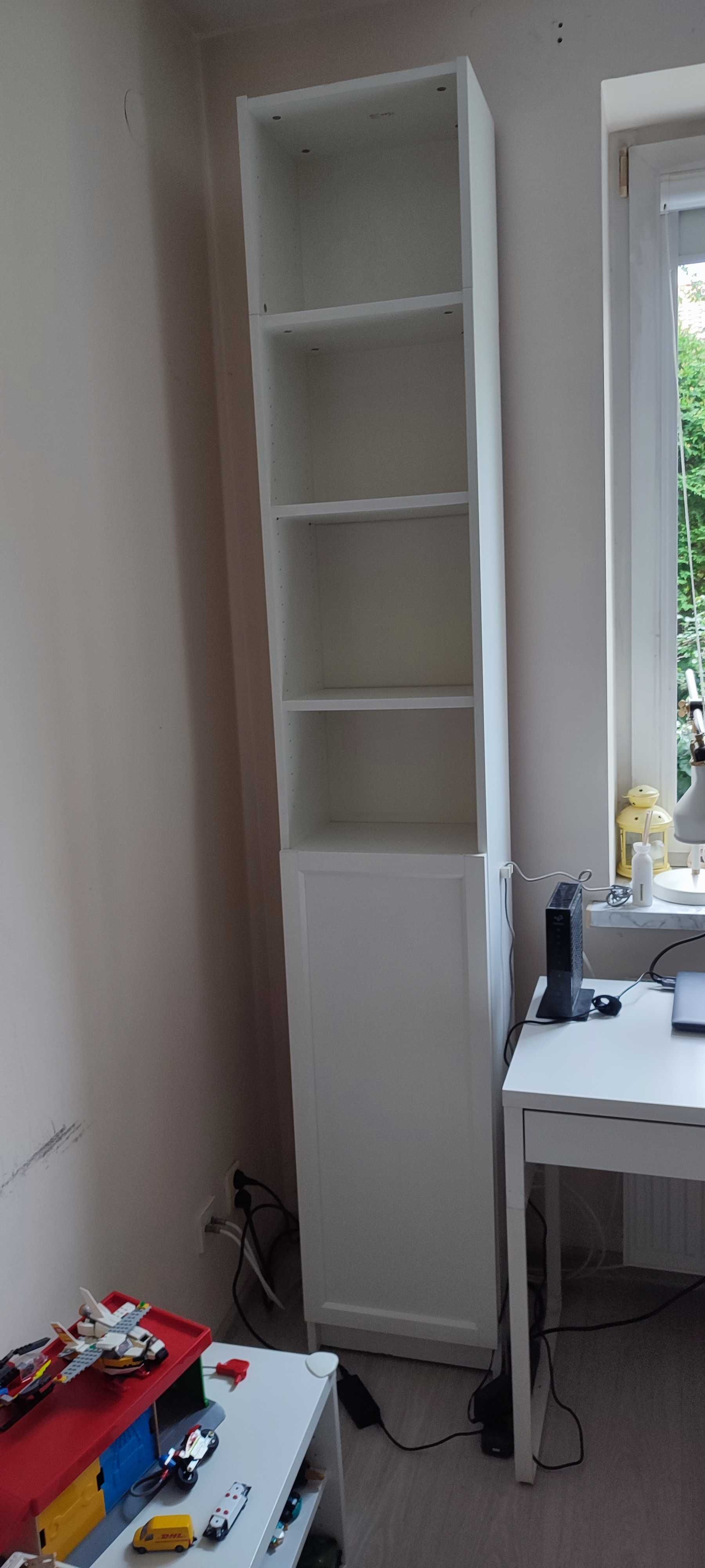 Regał IKEA BILLY/OXBERG biały - pojedynczy z nadstawką [40x28x237 cm]