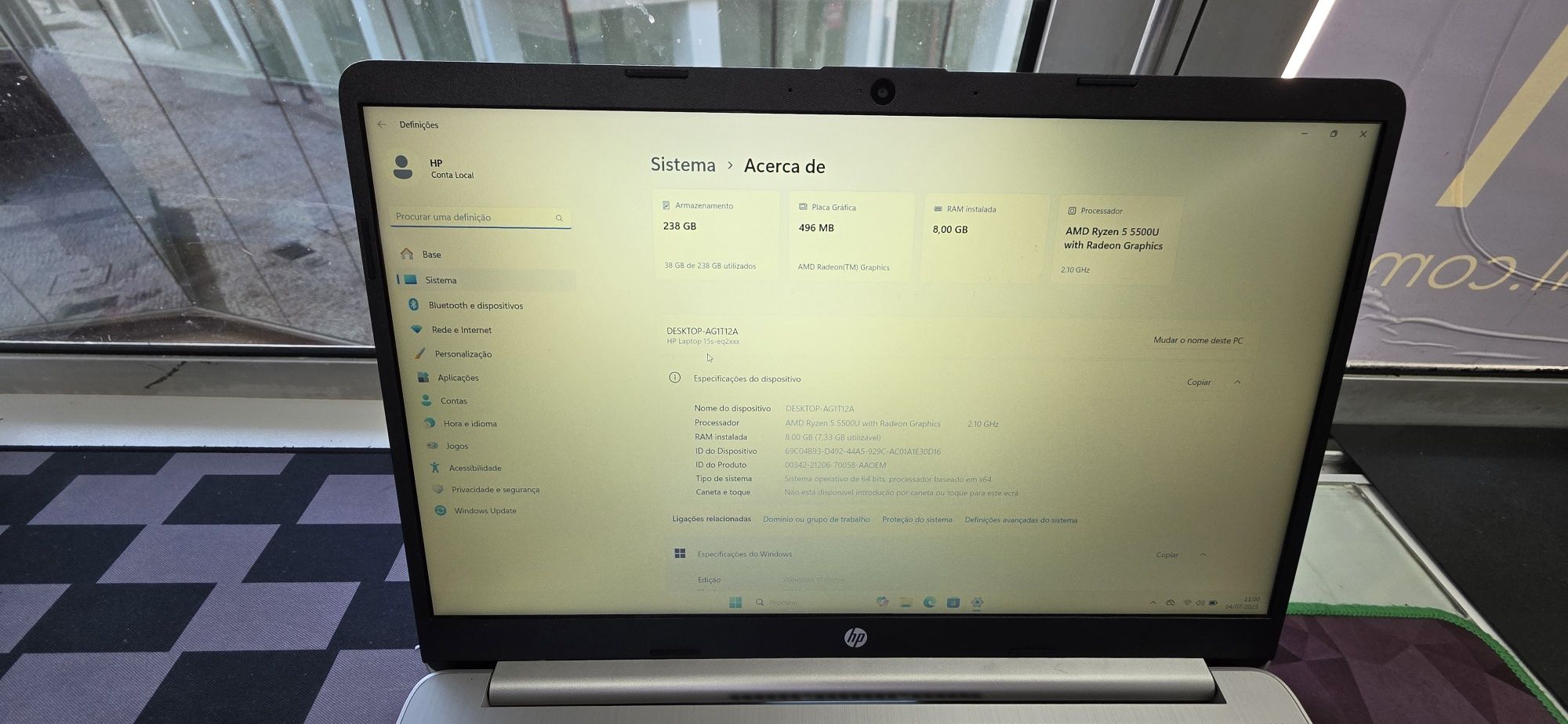 HP 15S-EQ2020NS 15 - Ryzen 5 5500U - 20 GB Ram - SSD 512 GB QWERTY