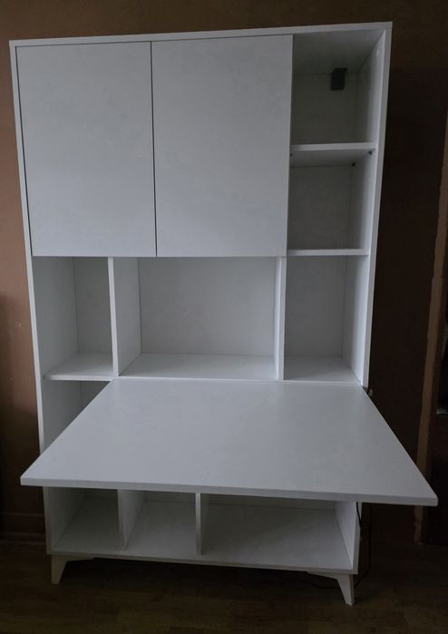 Biurko rozkładane białe regał megan