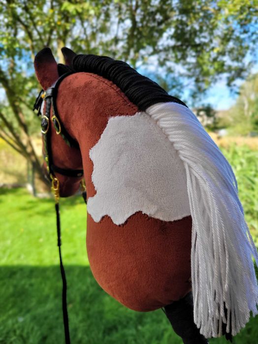 Konik Hobby Horse A4 ręcznie szyty z minky, zestaw z ogłowiem #22