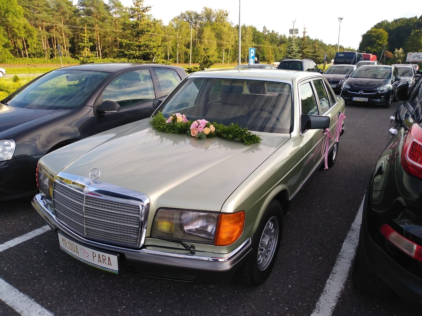 Auto do ślubu Mercedes W126 380SEL wersja long limuzyna