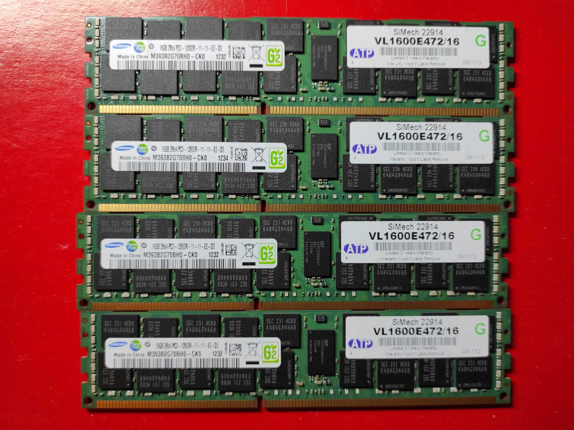 Samsung 16GB ECC DDR3 1600 PC3-12800R Reg серверная