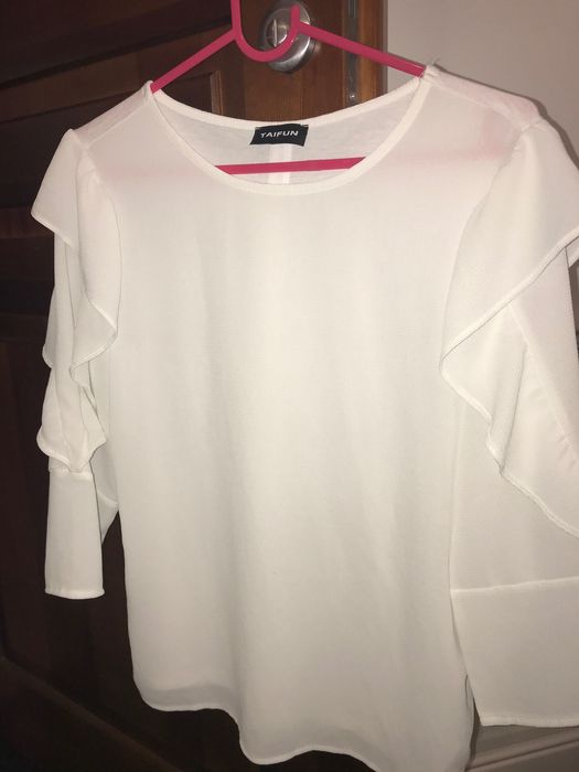 Elegancka biała bluzka falbany Gerry Weber Taifun