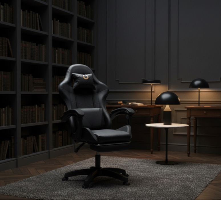 Fotel Gamingowy  Podnóżek 150kg Biurowy Obrotowy Rozkładany NOWY