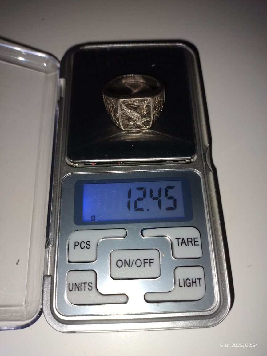 Sygnet duży z orłem srebro 925, 12,45 g, patriotyczny
