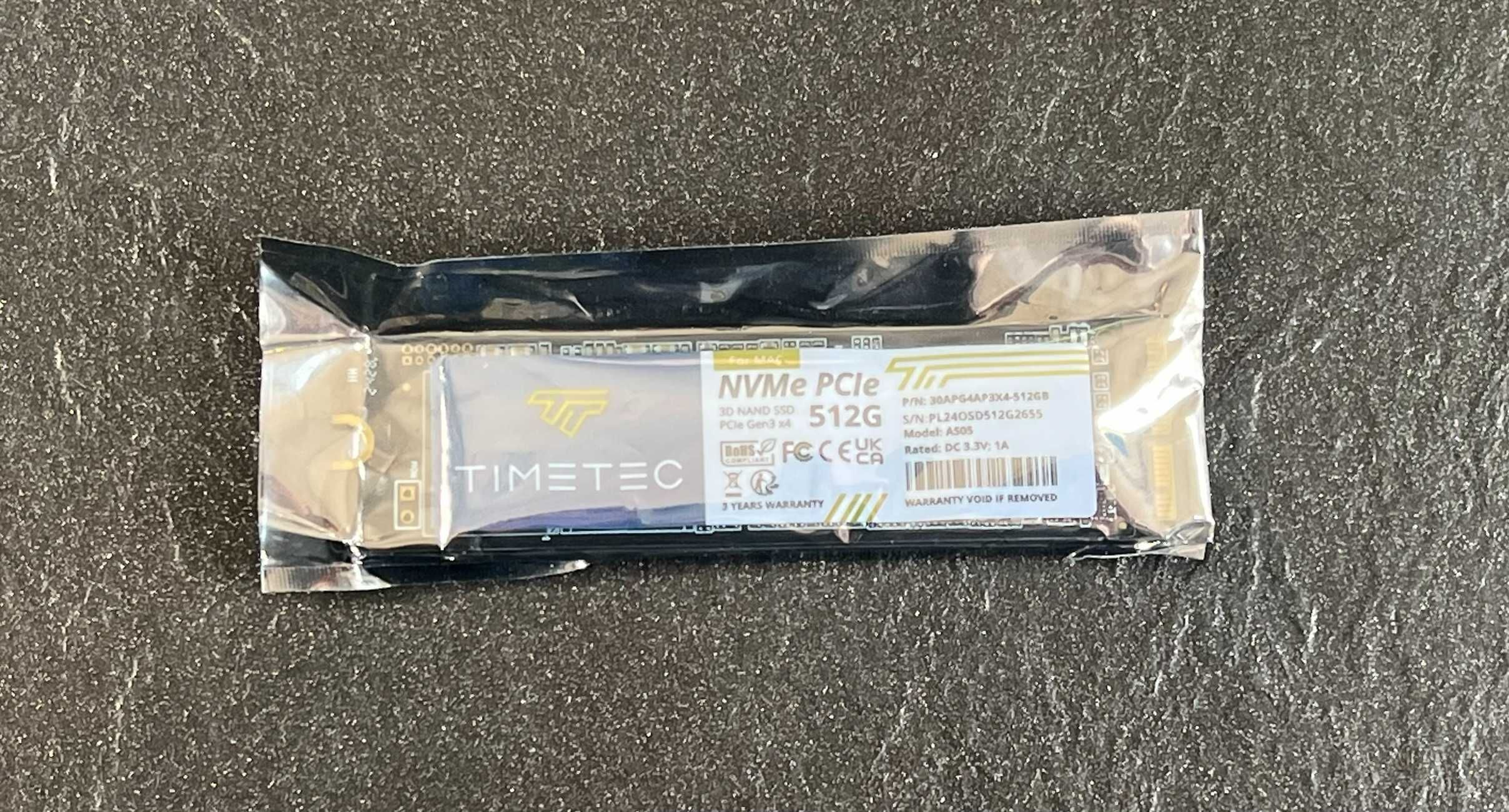 Dysk SSD Timetec 512 GB MAC NVMe PCIe Gen3x4 3D NAND TLC do Mac