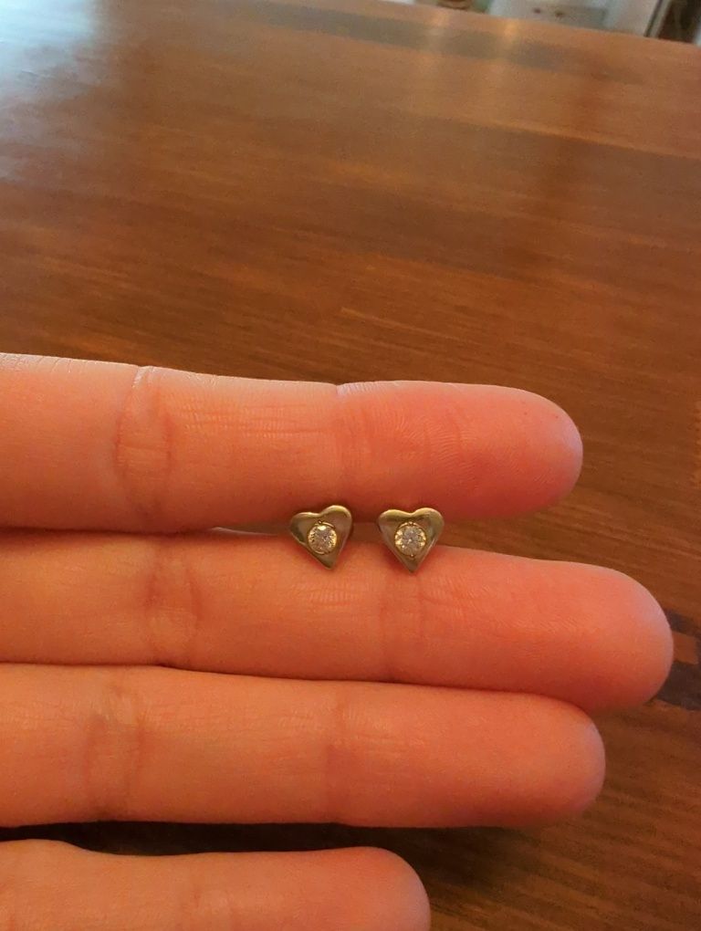Серёжки  золотые сердца