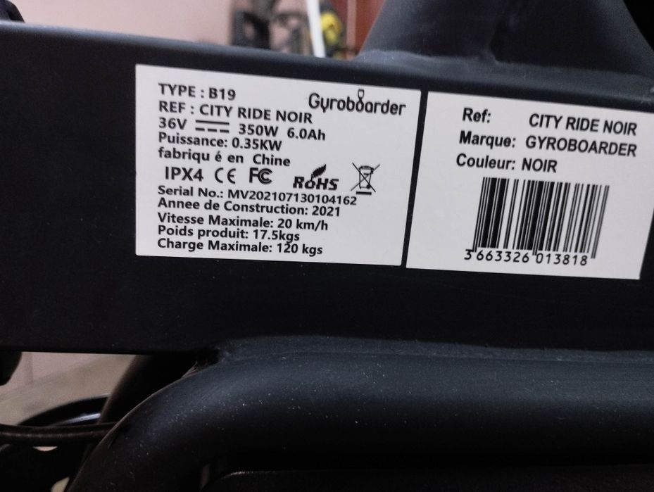 Rower elektryczny składany Gyroboarder