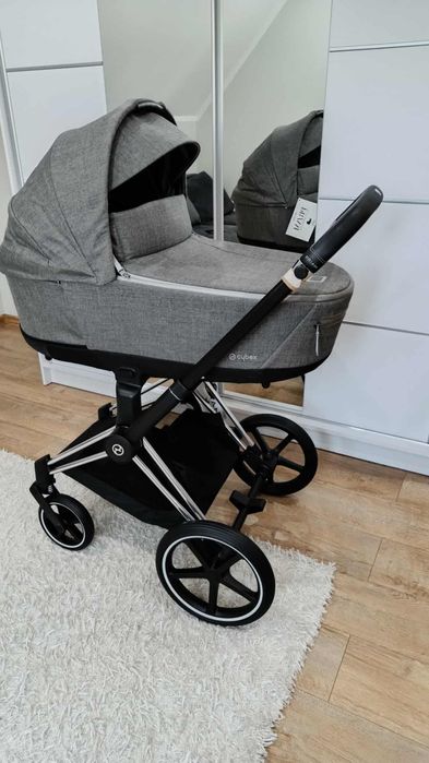 Wózek cybex priam 4.0 chrome Black z gondolą Manhattan grey