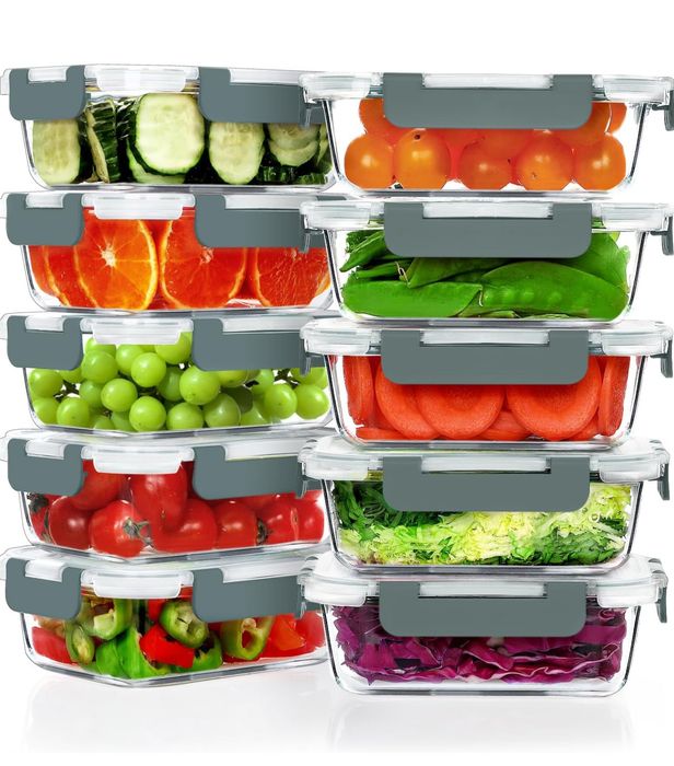 Pojemniki na żywność szklane zestaw 10szt pojemniki na posiłki 650g