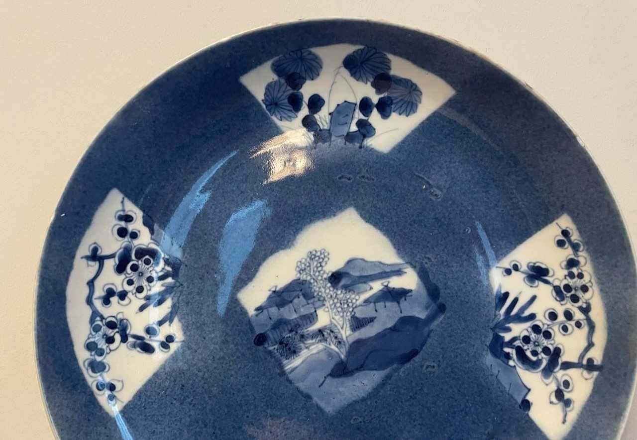 Grande e raro parto em porcelana da China Azul e branco Séc. XVIII