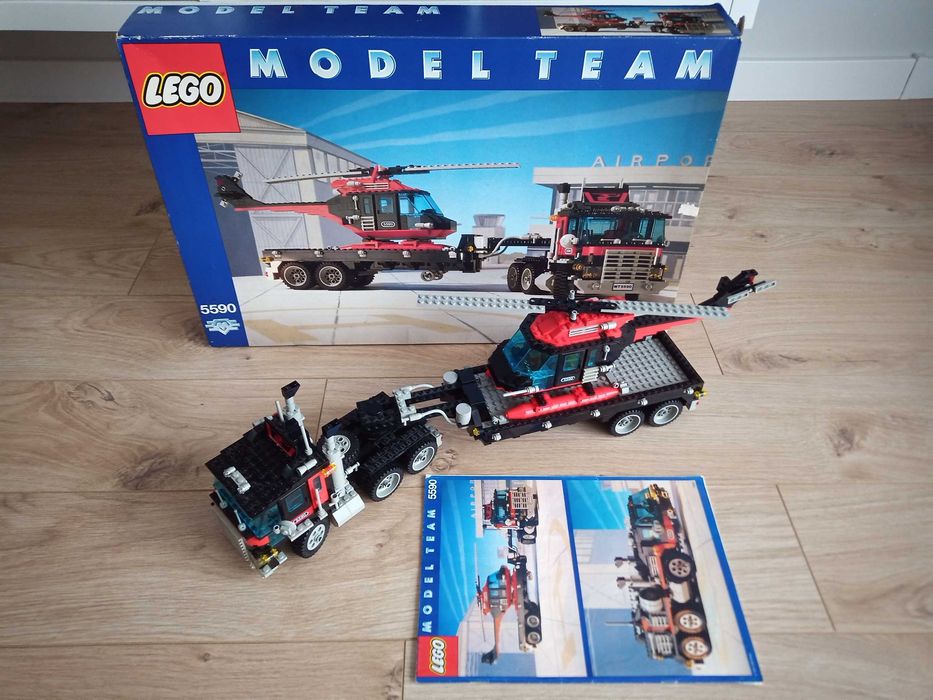 Lego Model Team 5590 ciężarówka z helikopterem z 1990 roku super stan!