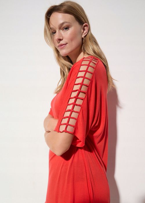 B.P.C plażowa tunika czerwona z wycięciami r.36/38