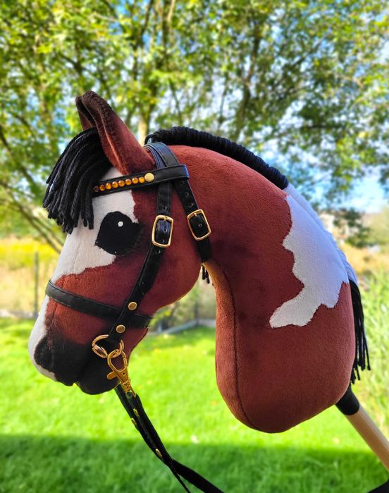 Konik Hobby Horse A4 ręcznie szyty z minky, zestaw z ogłowiem #22