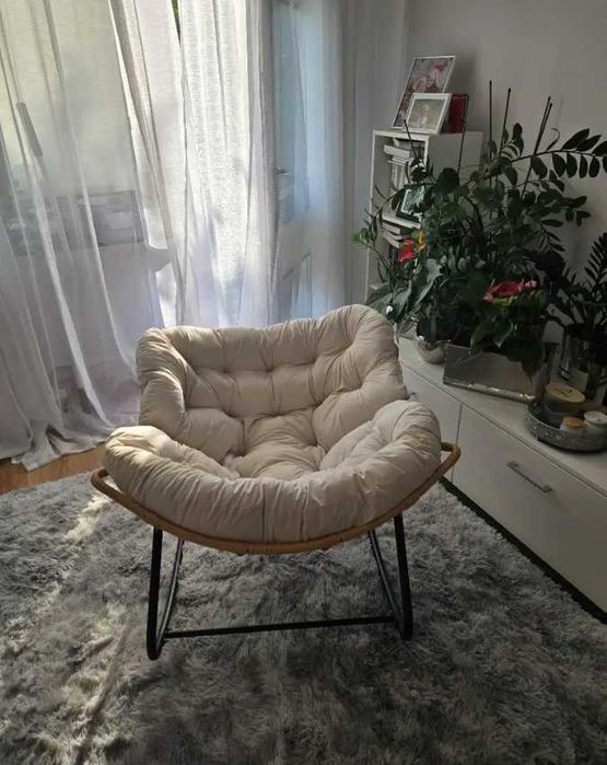 Luksusowe Krzesło bujane Super wygodne idealne do salonu tarasu ogrodu