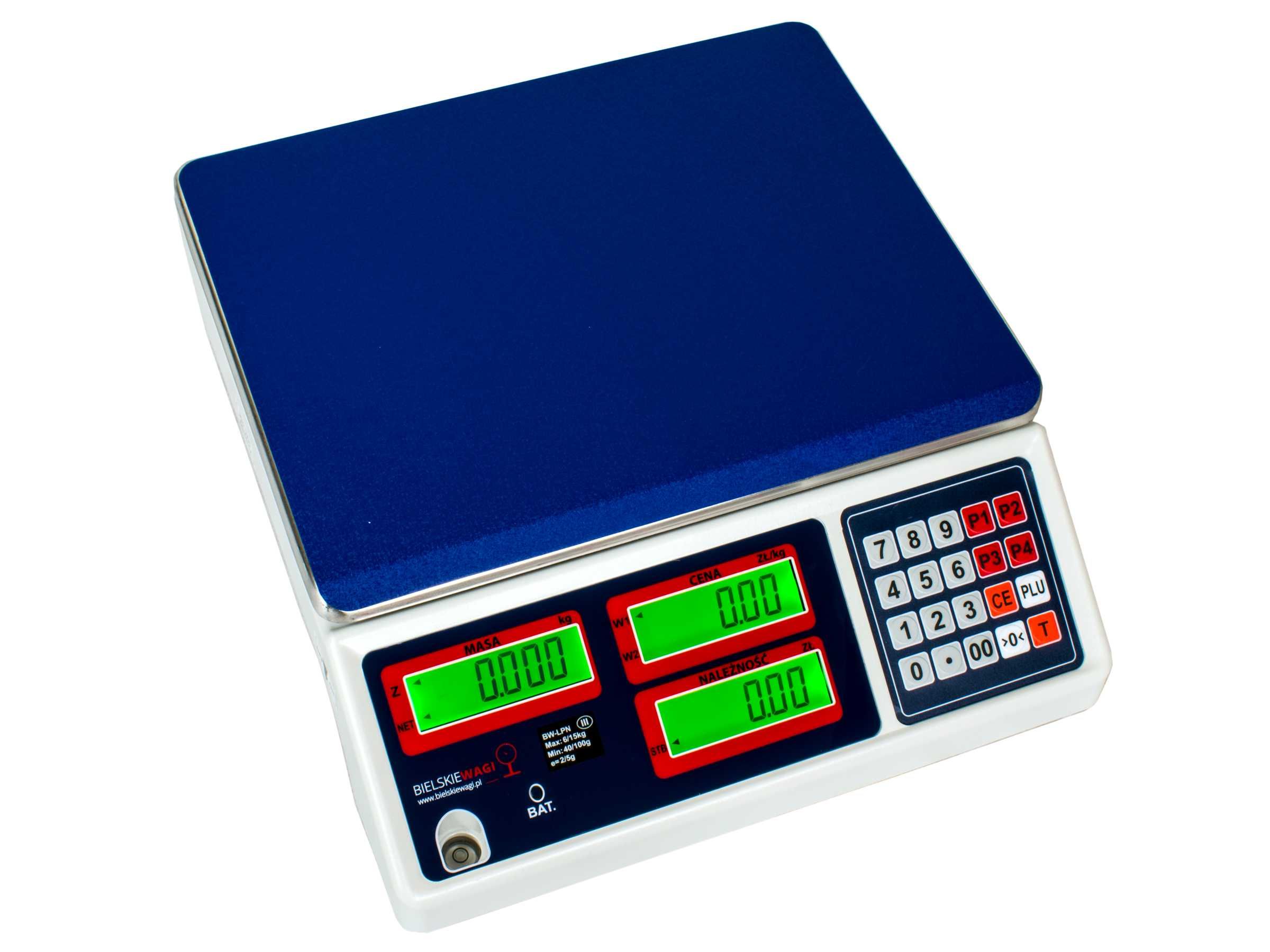Elektroniczna Waga Kalkulacyjna Sklepowa 15kg z LEGALIZACJĄ AKUMULATOR