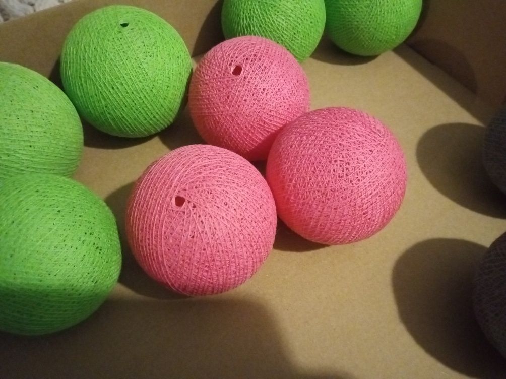 Cottonballs kuleczki do lampek lub zawieszki montessori